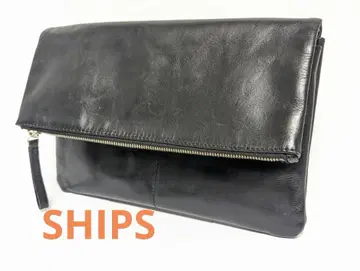 새상품급 쉽스 SHIPS 가죽 클러치백 블랙 B751