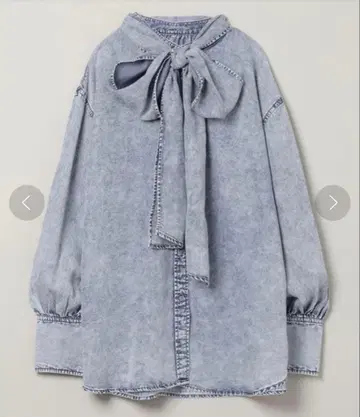 JEANASIS 케미컬 블리치 보타이 블라우스