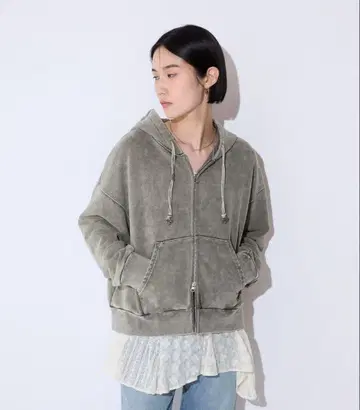Fade 컬러 ZIP 후디 / 321477 그레이 M 사이즈 (숏 기장)