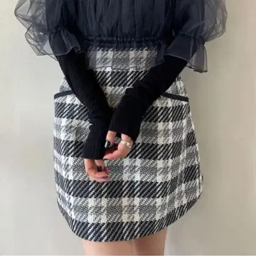 스나이델 로빙 체크 스커트 쇼팬츠 2 그레이 양산 가을/겨울 걸리시