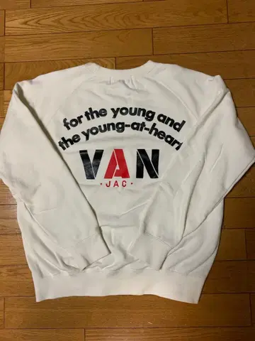 일본제 95s 빈티지 VAN jacket 프린트 맨투맨 트레이닝복 화이트