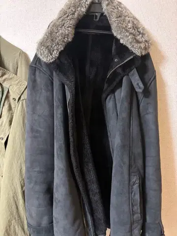 스웨이드 보아 자켓 퍼 포함