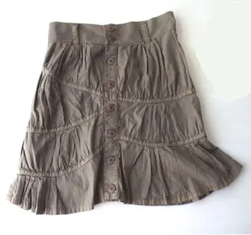 sunaokuwahara 카키 프릴 스커트 [12/21까지 판매]