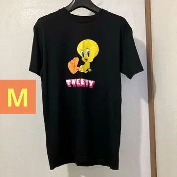 미사용 새상품 루니 툰즈 트위티 티셔츠 블랙 M