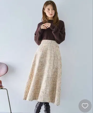 NOELA 트위드 랩스커트