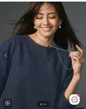 [ 1회 착용 ] 두클라쎄 스트레치 라메 자카드 2WAY 풀오버 S