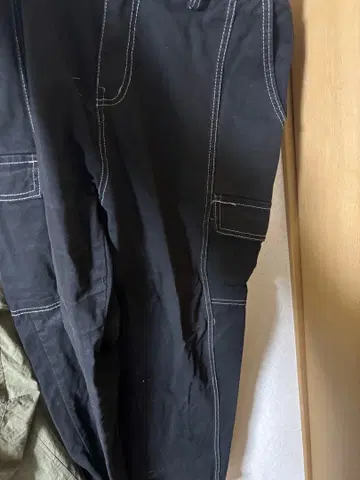 한국 블랙 카고 팬츠