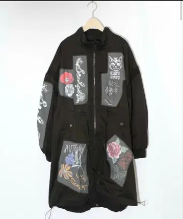 스칼라 꽃 아플리케 롱 블루종