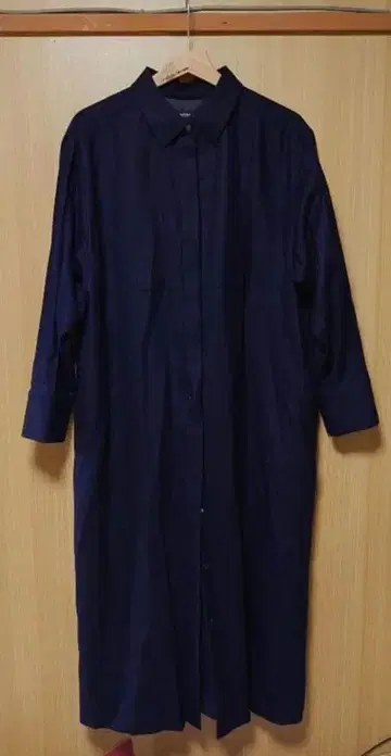 UNTITLED 롱 울 셔츠 원피스 44/3L 자택 세탁 가능