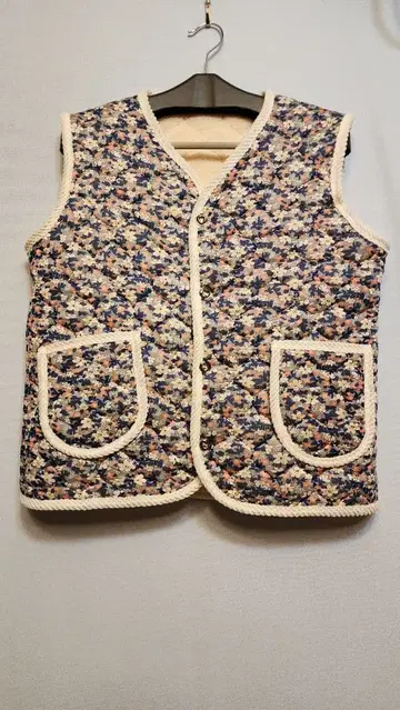 할머니 조끼 꽃무늬 퀼팅 베스트