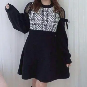 evelyn 포근포근 체크 니트 원피스