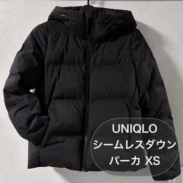 [ 새상품급 ] UNIQLO 심리스 다운 후드티 블랙 XS