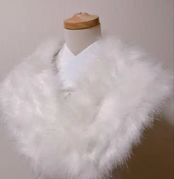 후리소데 퍼 페더 숄 박스 포함! 성인식 화이트