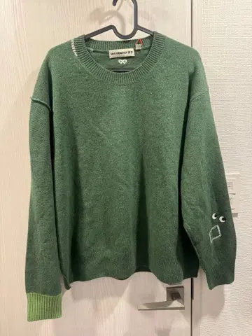 유니클로 ANYA HINDMARCH 그린 스웨터 3XL 울 100