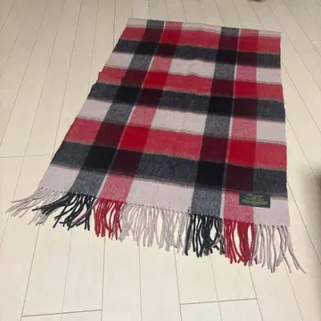 헤밍스 피니사지 울 100% 빨검 체크 머플러