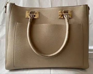 베이지 가죽 토트백