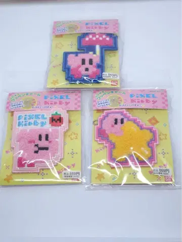 별의 커비 마코토 키체인 자수 패치 참 도트 픽셀