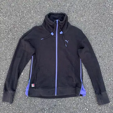Puma 풀 지퍼 자켓 블랙/퍼플