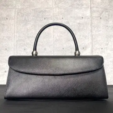 [ 미사용급 ] HAMANO 하마노 가죽공예 로얄 모델 블랙 핸드백