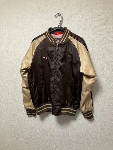 PUMA 스카잔 레어 브라운 x 골드 x 핑크 봄버 자켓 Y2K