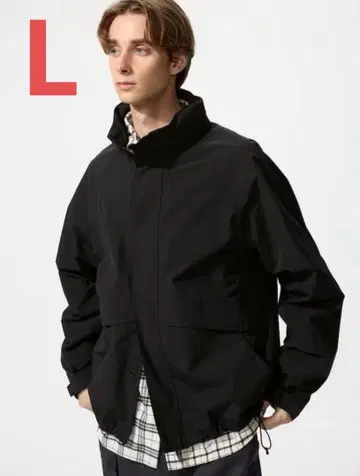 유니클로 윈드프루프 스탠드 블루종 남성용 L 블랙