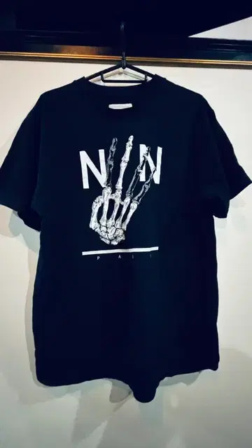 NUMBER (N)INE 스켈레톤 핸드 프린트 티셔츠