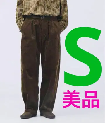 UNIQLO U 코듀로이 턱 와이드 팬츠 브라운 S 사이즈