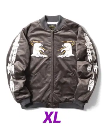 HOUSTON 벨벳 스카잔 ALASKA 패턴 수베니어 자켓 XL