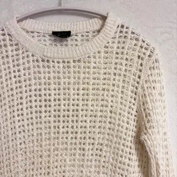 Theory 코튼 크로셰 니트 상의 화이트 사이즈 S