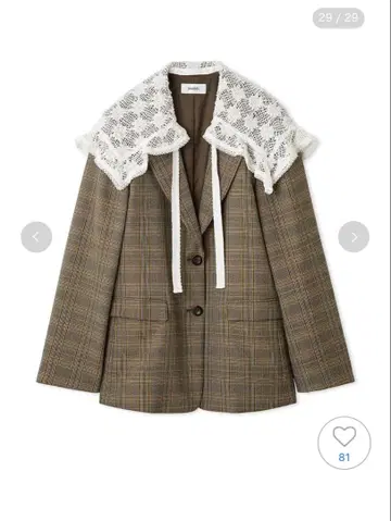 [ 기간 한정 가격 인하 중 ] snidel 레이스 칼라 테일러드 자켓