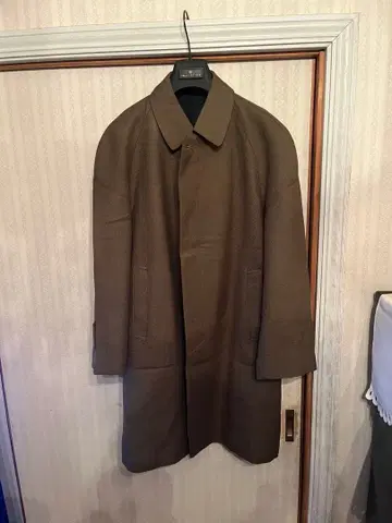 울 100% 브라운 스텐카라 코트