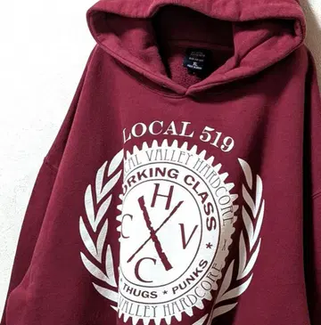 인디펜던트 로컬 하드코어 펑크 후드 맨투맨 레드 XL 구제 의류