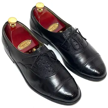 란셀 메달리온 스트레이트 팁 블랙 25EEE 가죽 신발