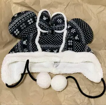 미니 모자 노르딕 무늬 블랙