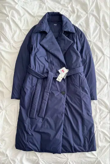 미사용 새상품 UNIQLO 다운 벨티드 롱 코트