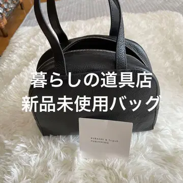 생활 잡화점 블랙 레더 핸드백