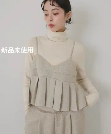 LIAN 같은 형태 트위드 플리츠 뷔스티에 [ Ivory ]