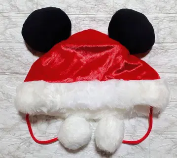 당일 발송 디즈니 크리스마스 미키 산타 모자 폼폼 보들보들