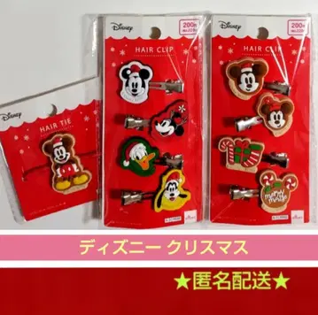 다이소 디즈니 크리스마스 헤어 클립 머리끈 세트