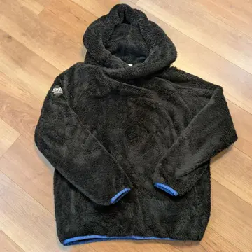 Stch 플리스 후드 부착 스웨터 블랙