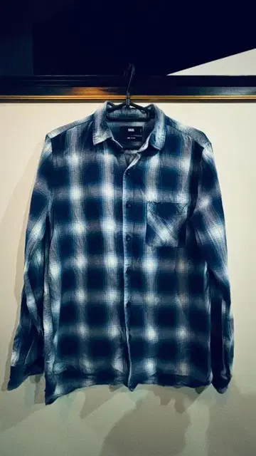 HARE 블루 체크 긴팔 셔츠