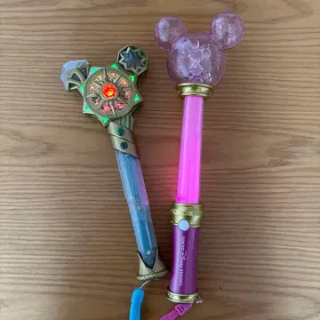 디즈니 리조트 미니 빛나는 마법의 지팡이 완구 라이트 핑크 야간