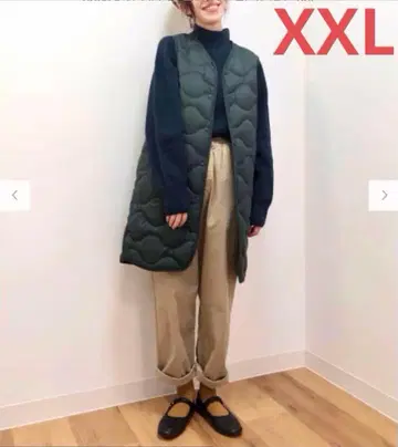 XXL 울트라 라이트 다운 롱 베스트 그린 UNIQLO
