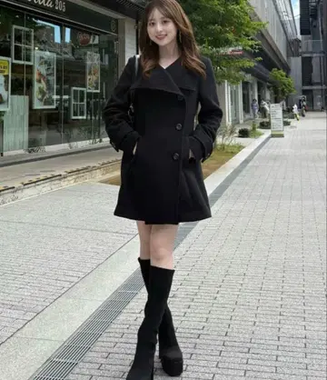 rienda 오버넥 신데렐라 라인 미니 코트 가을/겨울 2025