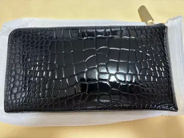 새상품 소가죽 악어 엠보싱 롱 지갑 장지갑 블랙 컬러 블랙