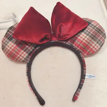 디즈니 체크 미니 머리띠