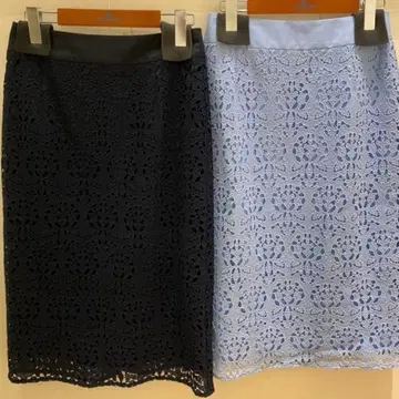 비아지오 블루 거의 미사용 컨디션 최상 오너먼트 모티브 레이스 스커트
