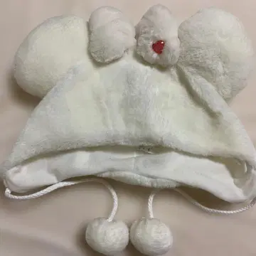 디즈니 Disney 팬캡 미니 라메 핑크 하트 화이트