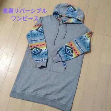 티티카카 리버서블 그레이 후드 부착 트레이닝복 프리 사이즈(L 상당)