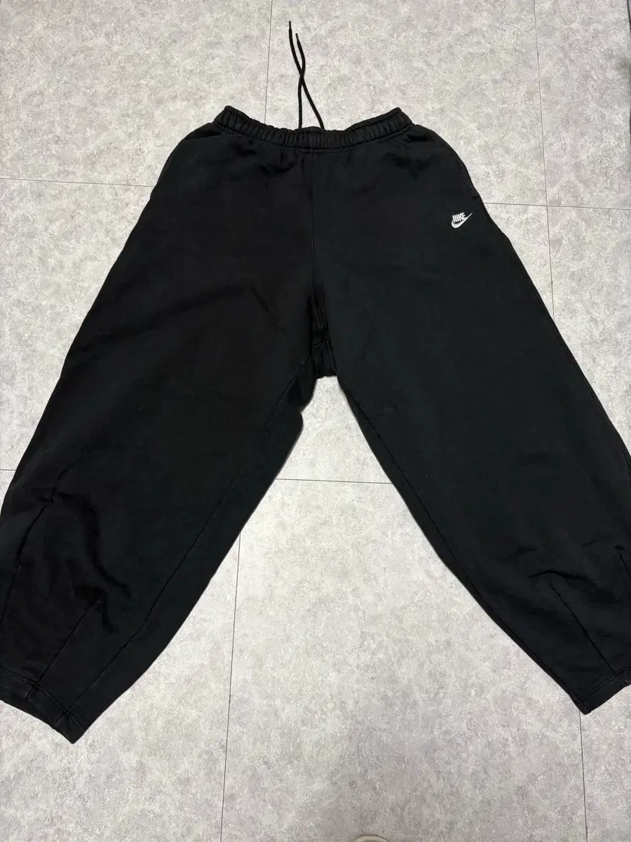 Nike Club Fleece Black Terry Pants Sweatpants Wide